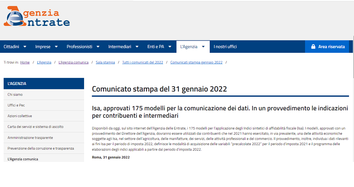 ISA 2022, approvati i modelli le istruzioni da seguire e uno sguardo