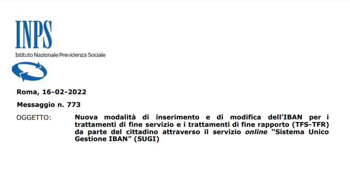 Cambio IBAN TFR, come modificare le informazioni per l’accredito le