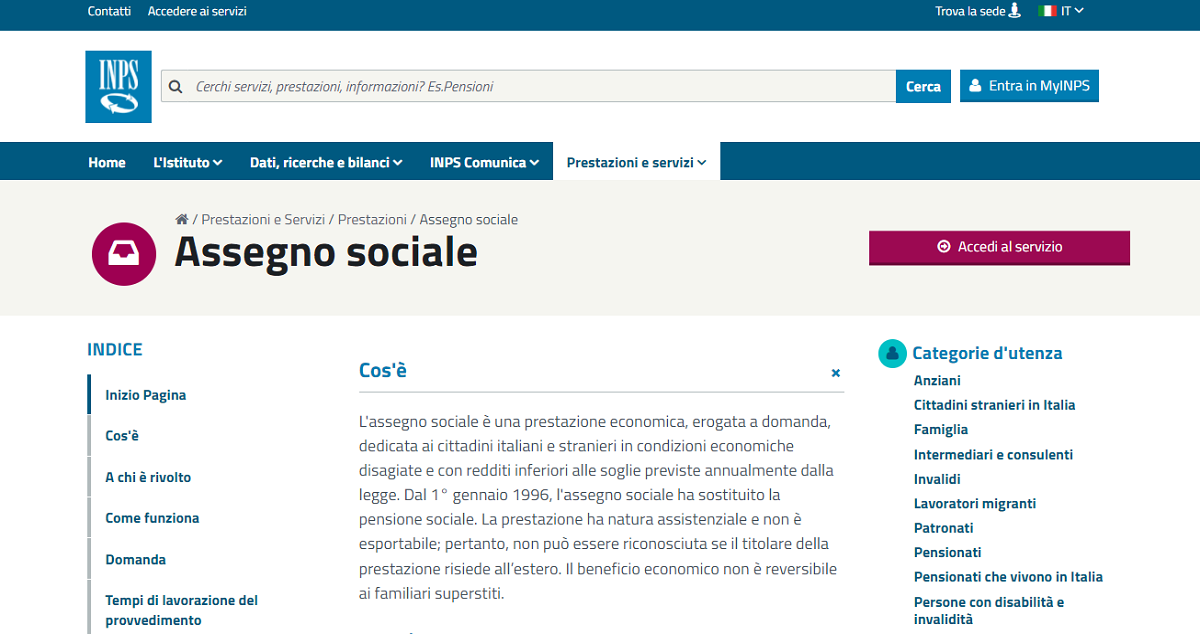 Assegno sociale 2022 requisiti, novità e importo