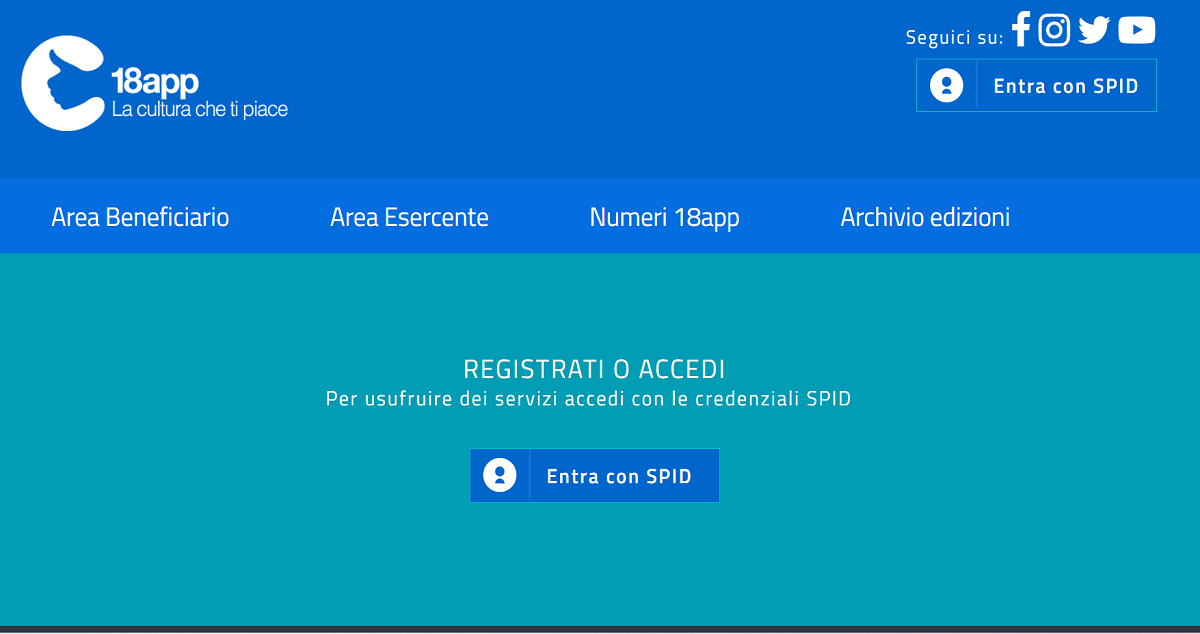 Bonus cultura per i nati nel 2003, registrazione a 18app con SPID o CIE
