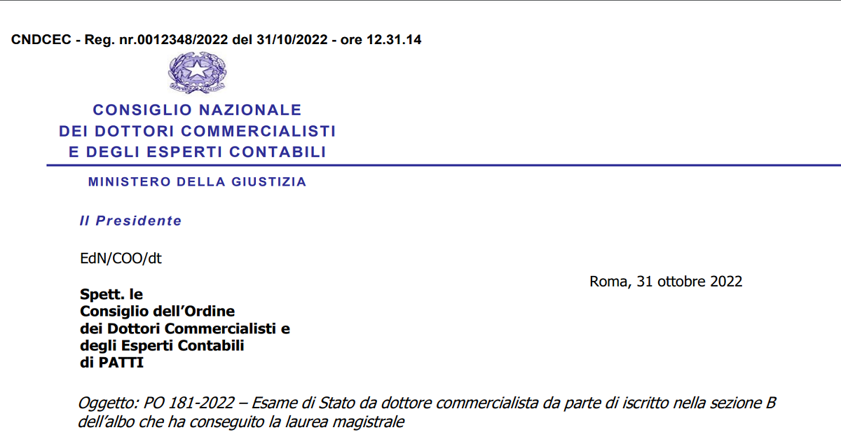 Esame di stato da commercialista dal CNDCEC chiarimenti su chi può
