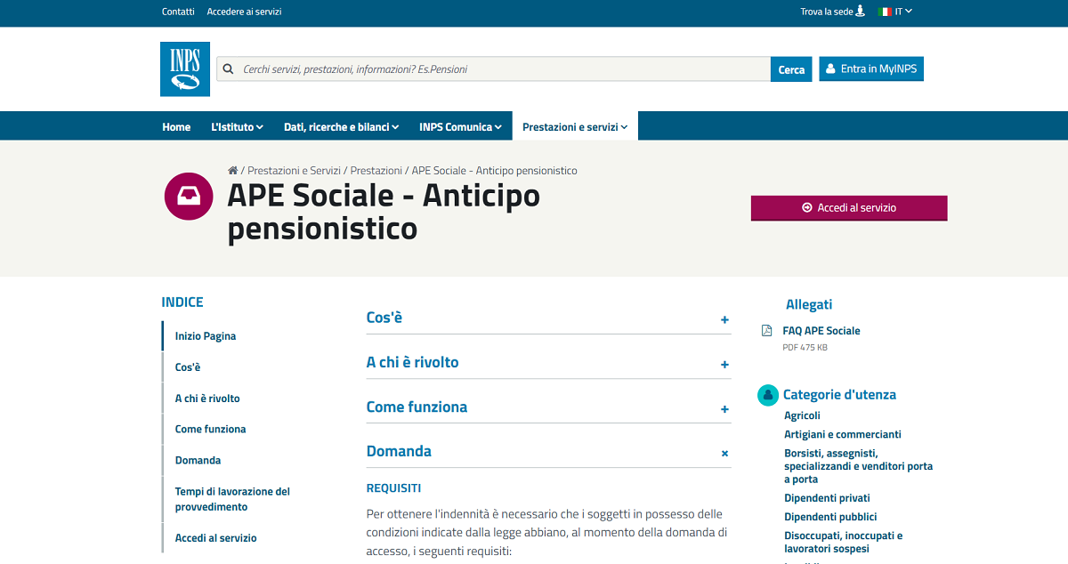 Ape Sociale 2023 proroga di un anno con la Legge di Bilancio, i requisiti
