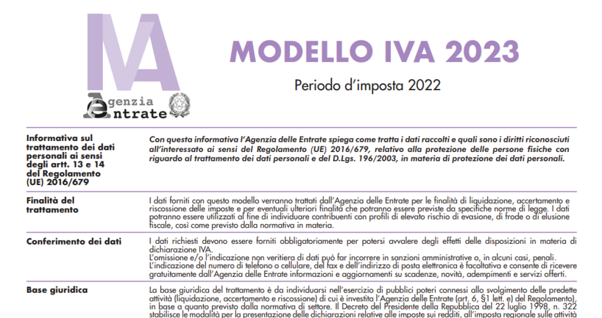 Dichiarazione IVA 2023, online il modello scadenza, novità e istruzioni