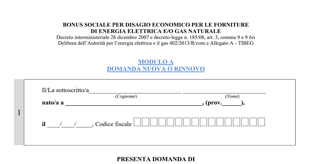 Bonus gas 2018: modulo di domanda, soggetti beneficiari e requisiti ... Bonus energia requisiti
