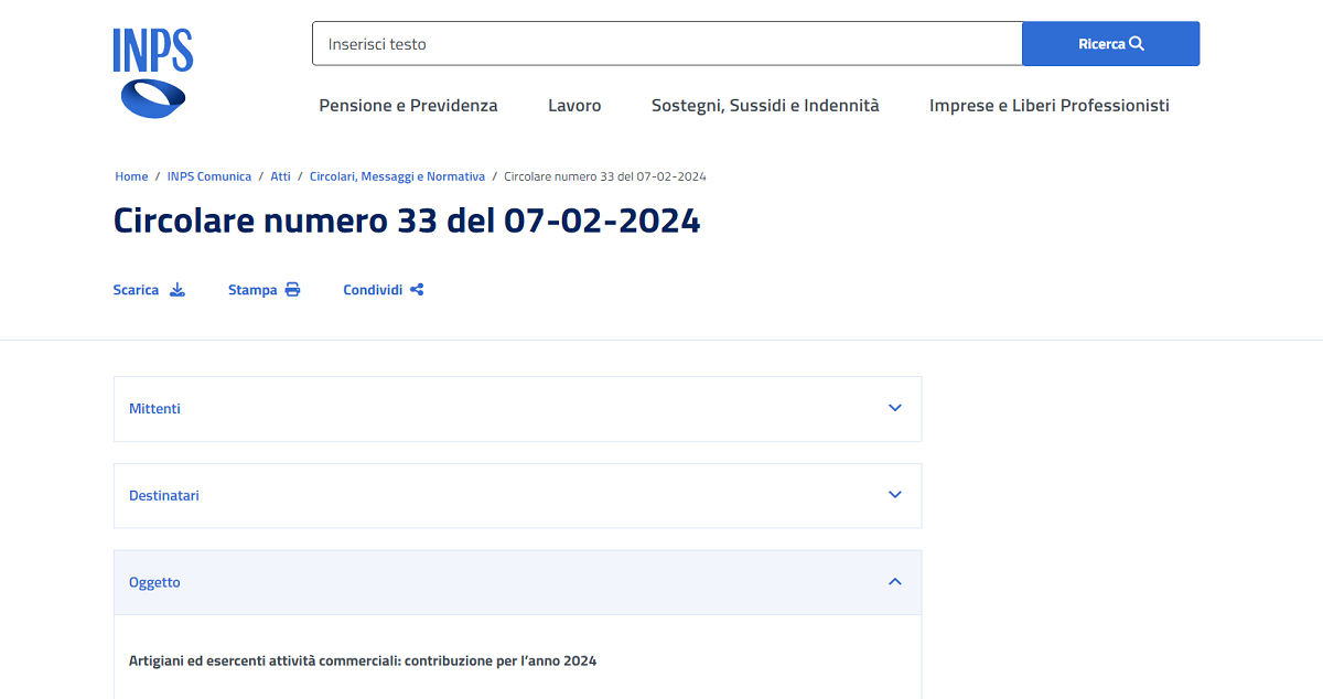 Contributi INPS artigiani e commercianti 2024, aliquote e scadenze