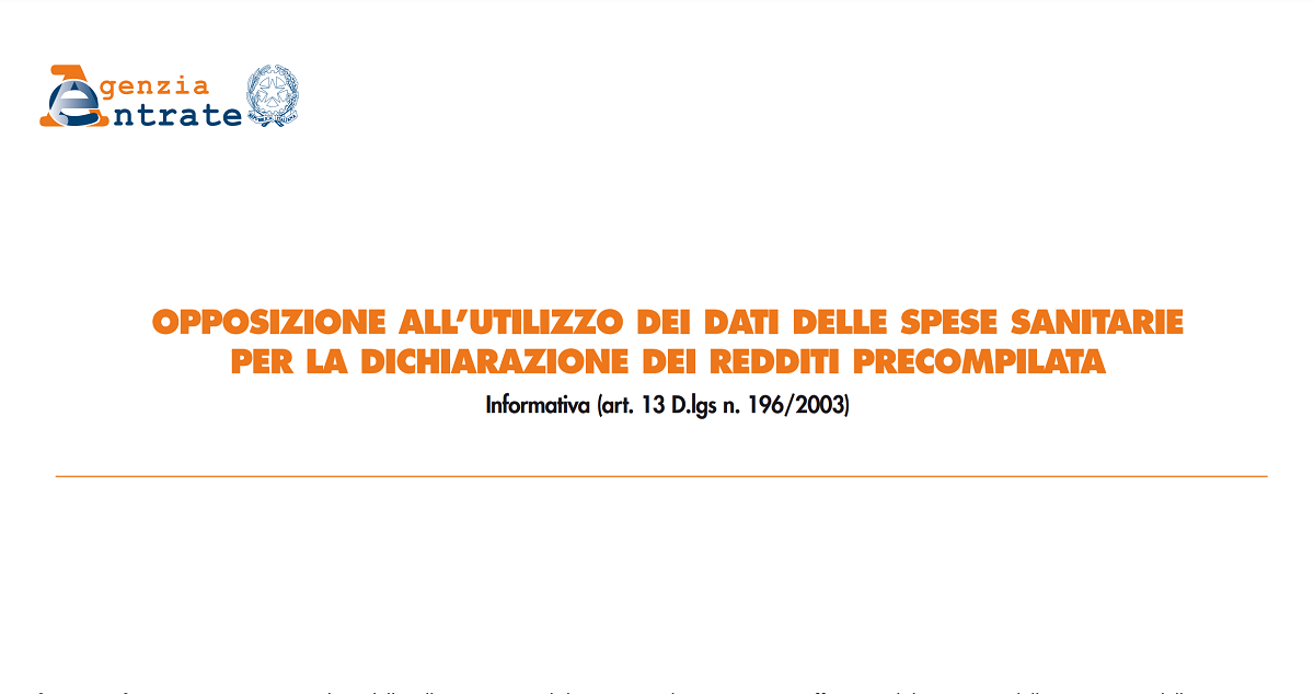 Modello 730 Precompilato Nuovo Modulo Opposizione Spese