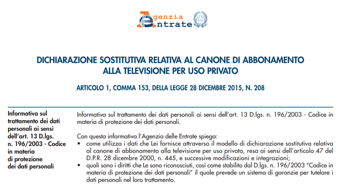 Domanda Esenzione Canone Rai Prima Scadenza 31 Gennaio 2019