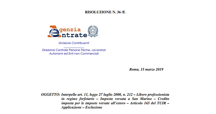 Regime Forfettario E Compensi Esteri Non è Possibile La