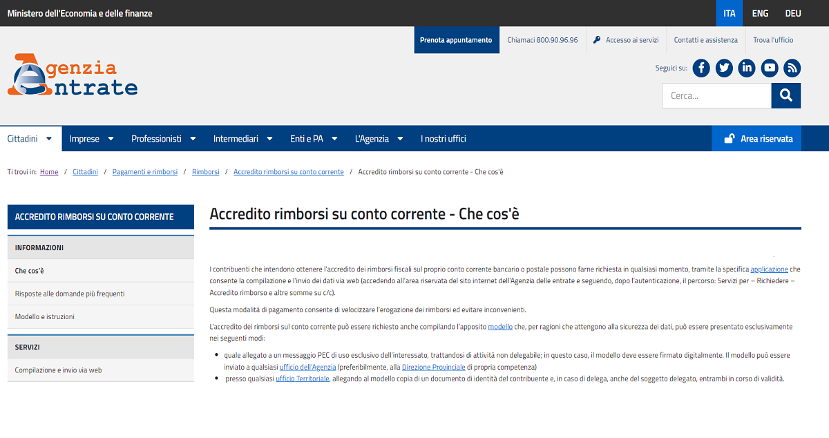 Iban Per Rimborsi Fiscali Comunicazione Online All Agenzia Delle Entrate