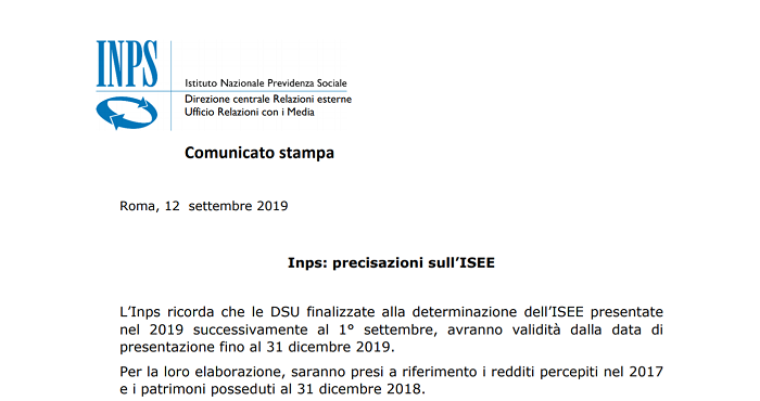 ISEE SU SITO INPS SCARICARE