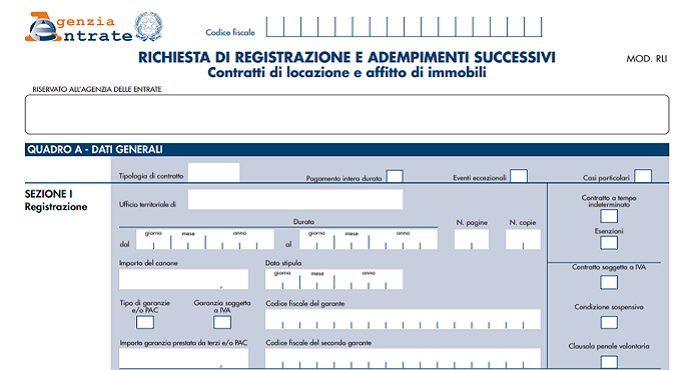 Modello Rli Editabile Locazioni 2019