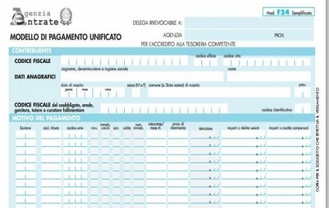 modello f24 versamenti con elementi identificativi da