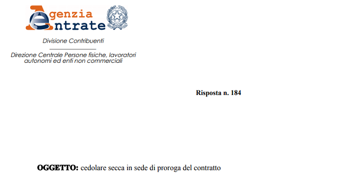 Cedolare secca negozi, adesione anche in sede di proroga del contratto