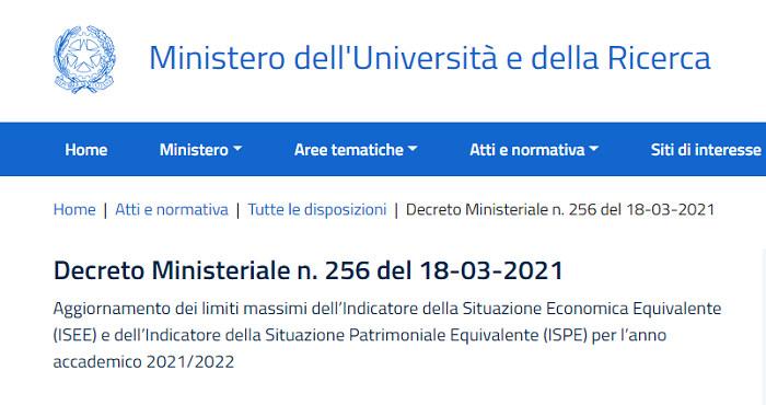 Borsa Di Studio Terza Media Isee