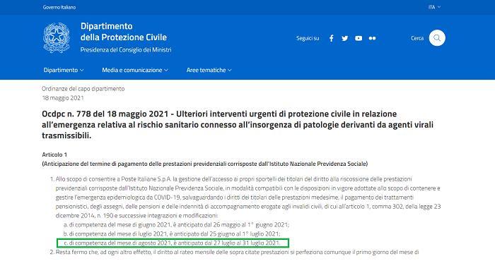 Pagamento Pensioni Agosto 2021 Accredito Inps In Anticipo Ritiro Dal 27 Luglio