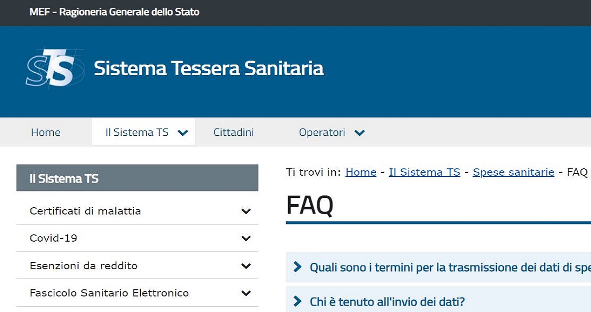 sistema tessera sanitaria scadenza 2025