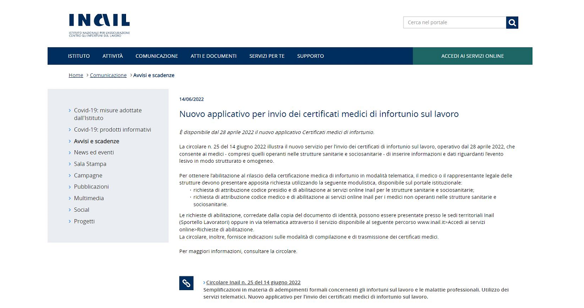 Modello 108 Inail Infortunio sul lavoro: dall’INAIL le istruzioni sul nuovo servizio per ...