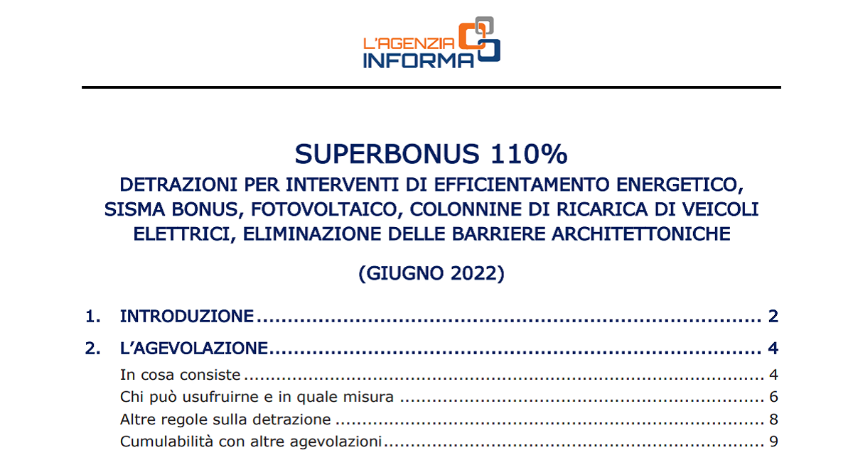 ultima circolare agenzia entrate superbonus 110