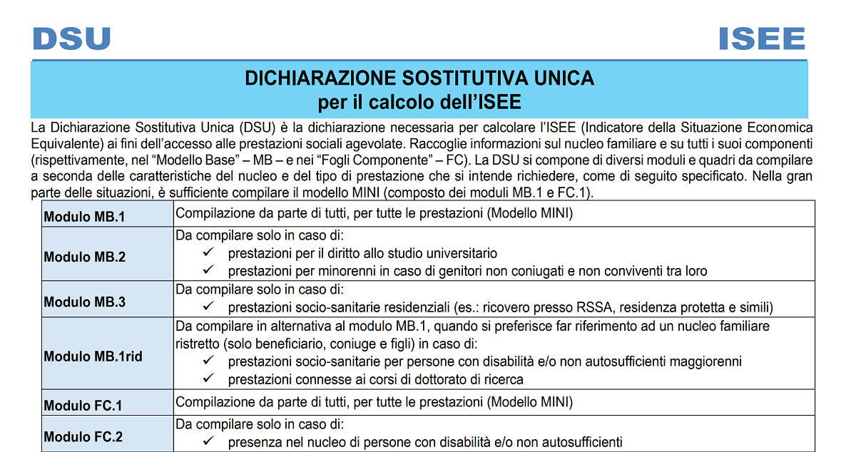 dsu isee dove si trova