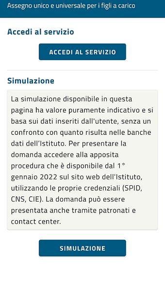 INPS Mobile - Simulazione importo