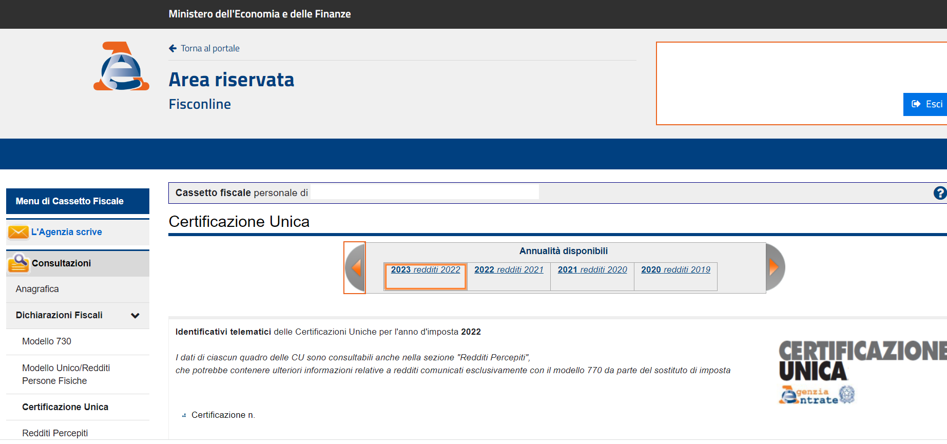 Come scaricare la Certificazione Unica 2023 dal sito dell’Agenzia delle
