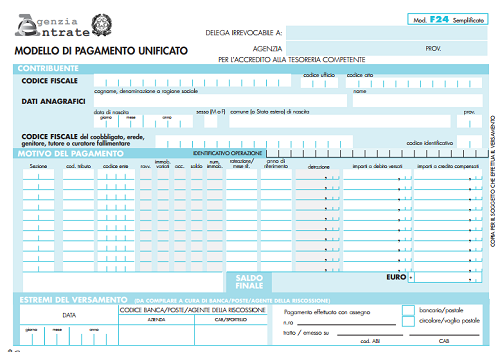 Modello F24 Semplificato Istruzioni Compilazione