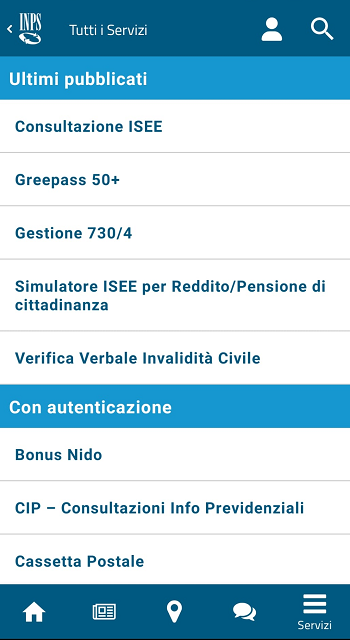 INPS Mobile - Servizi