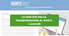 RUNTS, la fase due della trasmigrazione: i controlli