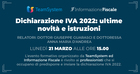 Dichiarazione IVA 2022, dalle ultime novità alle istruzioni: webinar gratuito il 21 marzo