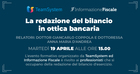 La redazione del bilancio in ottica bancaria: evento formativo online il 19 aprile 2022