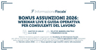 Bonus assunzioni 2026: video corso e guida operativa
