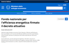 Fondo nazionale efficienza energetica, firmato il decreto attuativo MISE