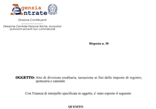 Eredità senza conguaglio: imposta di registro agevolata all'1%