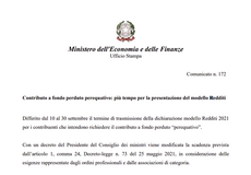 Fondo perduto perequativo: ufficiale la proroga al 30 settembre