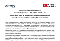 Stipulato l'atto di fusione per incorporazione di Digital Magics in LVenture Group