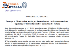 Spesometro 2017: proroga al 28 settembre anche per la fatturazione elettronica