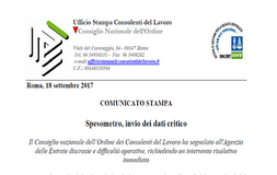 Spesometro 2017, invio telematico “critico”. Protesta dei consulenti del lavoro