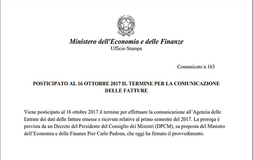 Ufficiale: proroga spesometro al 16 ottobre 2017. Comunicato stampa MEF