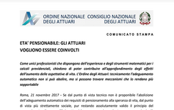 Aumento età pensionabile: gli Attuari chiedono di essere coinvolti