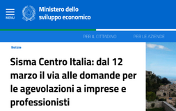 ZFU Sisma Centro Italia: domanda agevolazioni dal 12 marzo 2018