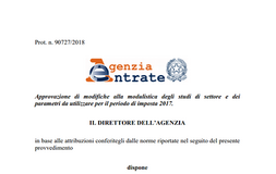 Studi di settore 2018: pubblicati nuovi modelli e parametri