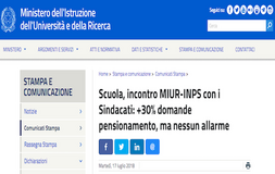 Pensioni scuola: incontro MIUR-INPS con i sindacati