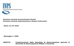 Trasformazione domanda disoccupazione agricola in Naspi e viceversa: quando è possibile?
