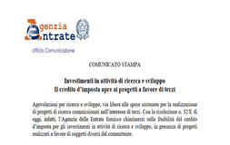 Credito d'imposta ricerca e sviluppo anche per i progetti a favore di terzi