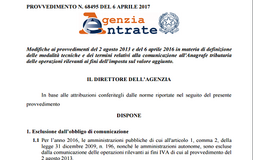 Scadenza spesometro 2017: nuovo provvedimento Agenzia delle Entrate