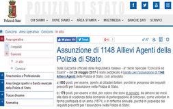 Concorso Polizia di Stato 2017, date prova scritta in Gazzetta Ufficiale