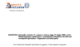 Scontrino elettronico: la liquidazione IVA nel caso di pagamento mediante buoni pasto