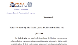 IVA al 10 per cento per gli integratori alimentari