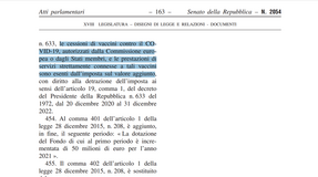 Vaccini Covid esenti da Iva per la legge di Bilancio 2021