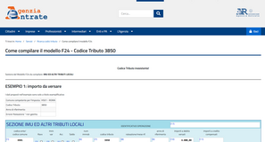  Codice tributo 3850 nel modello F24